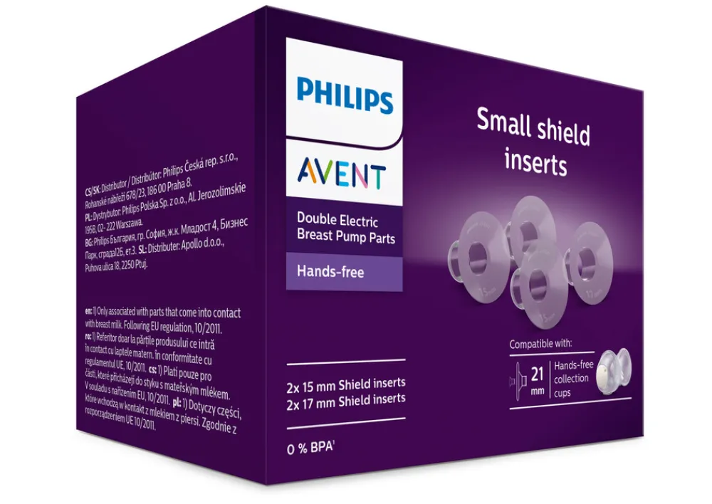Philips Avent 15 mm og 17 mm brystskjoldindsatser, håndfri.- Brystpumper