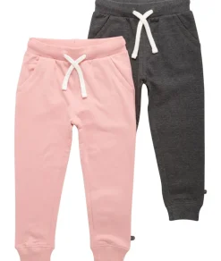 Minymo 2 Pak Basic Sweatbuks - Lyserrød/Mørkegrå/568- Multipack|Bukser