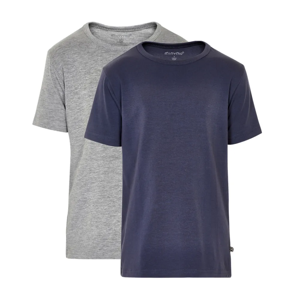 Minymo 2 Pak Basic T-Shirts - Navy 778- Multipack|T-Shirts & Toppe