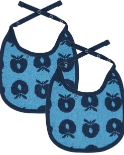 Småfolk 2 pak lille hagesmæk med æbler - Blue grotto- Hagesmække