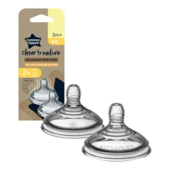 Tommee Tippee 2 stk Anti-kolik flaskesut 3+ mdr (Medium)- Sutteflasker