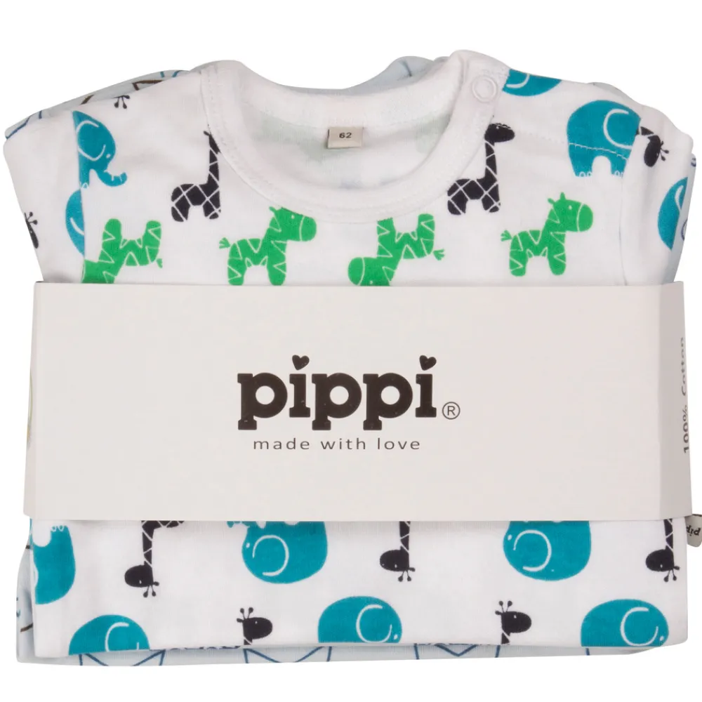 Pippi 4 Stk L/Æ Bodystockings - Lyseblå 700- Multipack|Bodystocking Langærmet