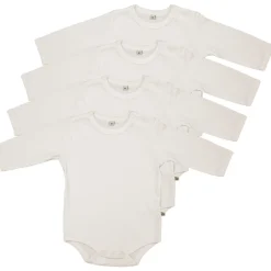Pippi 4 Stk L/Æ Bodystockings - White 100- Multipack|Bodystocking Langærmet