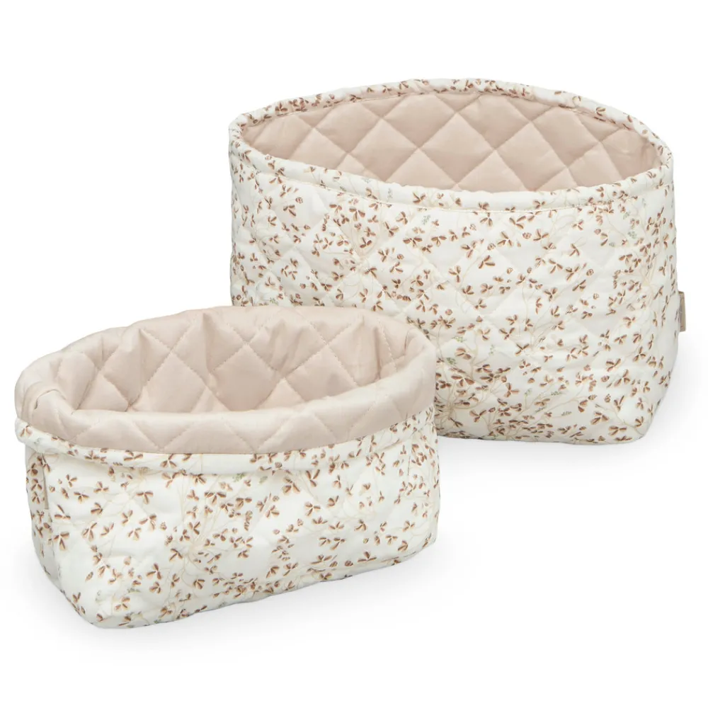 Cam Cam Copenhagen 2 Stk. Quiltet Opbevaringskurv - lierre/mandel-Børn Pusleopbevaring|Kurve