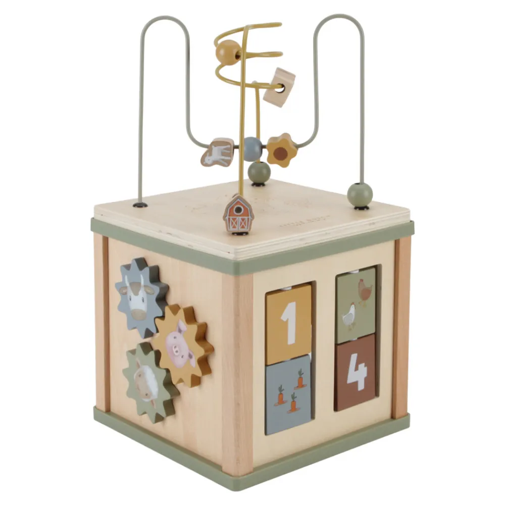 Little Dutch Aktivitetskube - Farm- Trælegetøj|Puttekasser