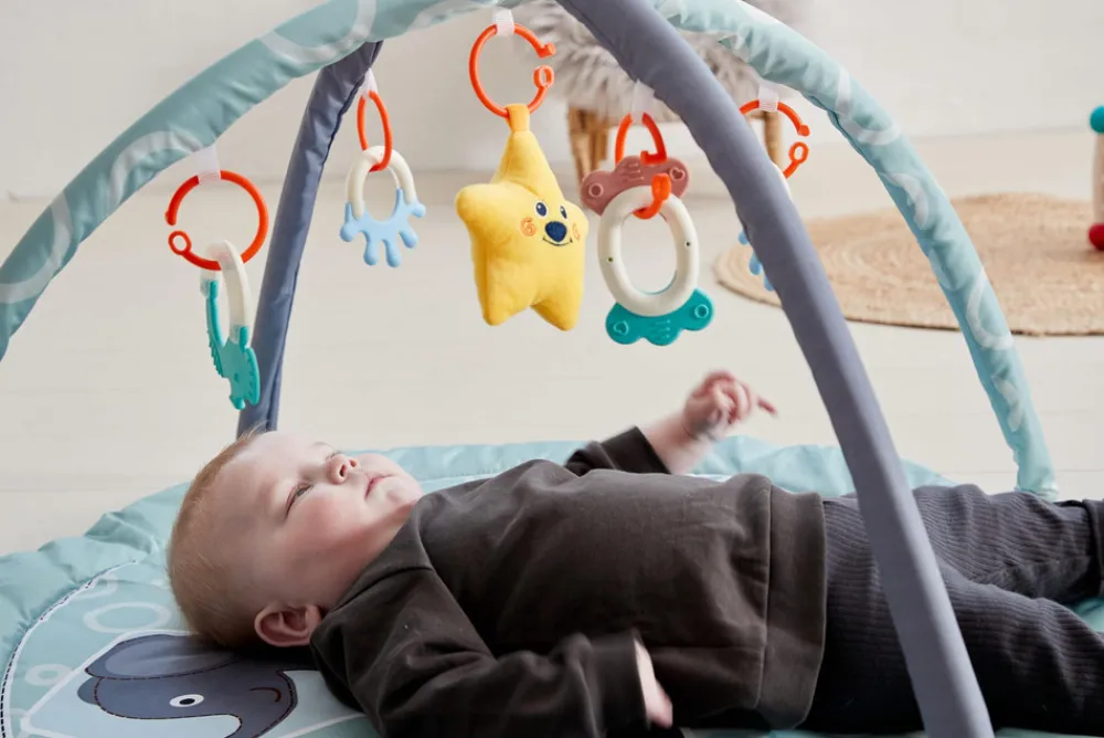 Scandinavian Baby Products Aktivitetsstativ m. 5 stykker legetøj - ZOO- Aktivitetstæpper