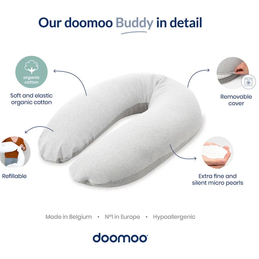 Doomoo Amme- og graviditetspude - kaki-Børn Ammepuder|Graviditetspuder