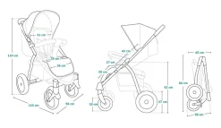 Lionelo Annet Plus klapvogn - black carbon- Klapvogne Med Flade Sæder