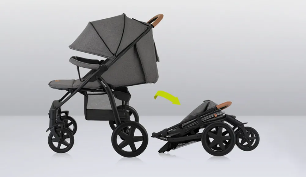 Lionelo Annet Plus klapvogn - stone caramel- Klapvogne Med Flade Sæder