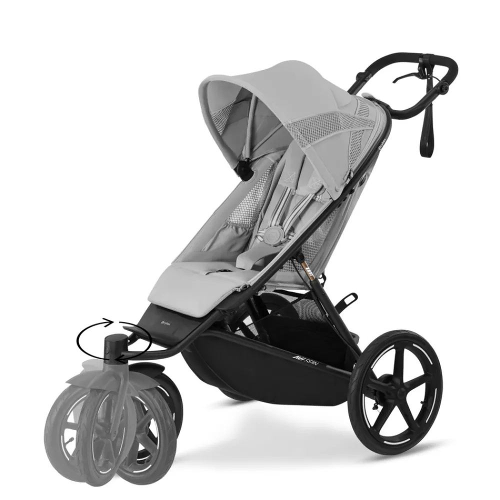 Cybex Avi Spin - Fog Grey- Løbevogne|Klapvogne Med Flade Sæder