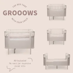 Sebra Baby & Jr. seng - birchbark rose - FSC®-Børn Tremmesenge