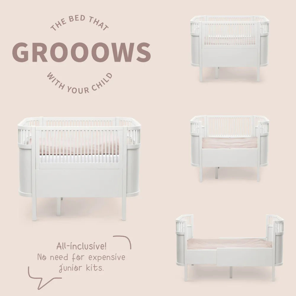 Sebra Baby & Jr. seng - classic white - FSC®-Børn Tremmesenge