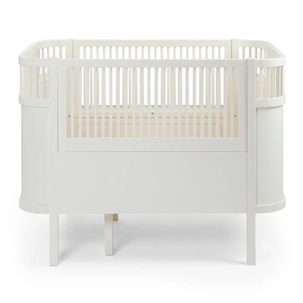 Sebra Baby & Jr. seng - classic white med madras-Børn Pakkeløsninger|Tremmesenge