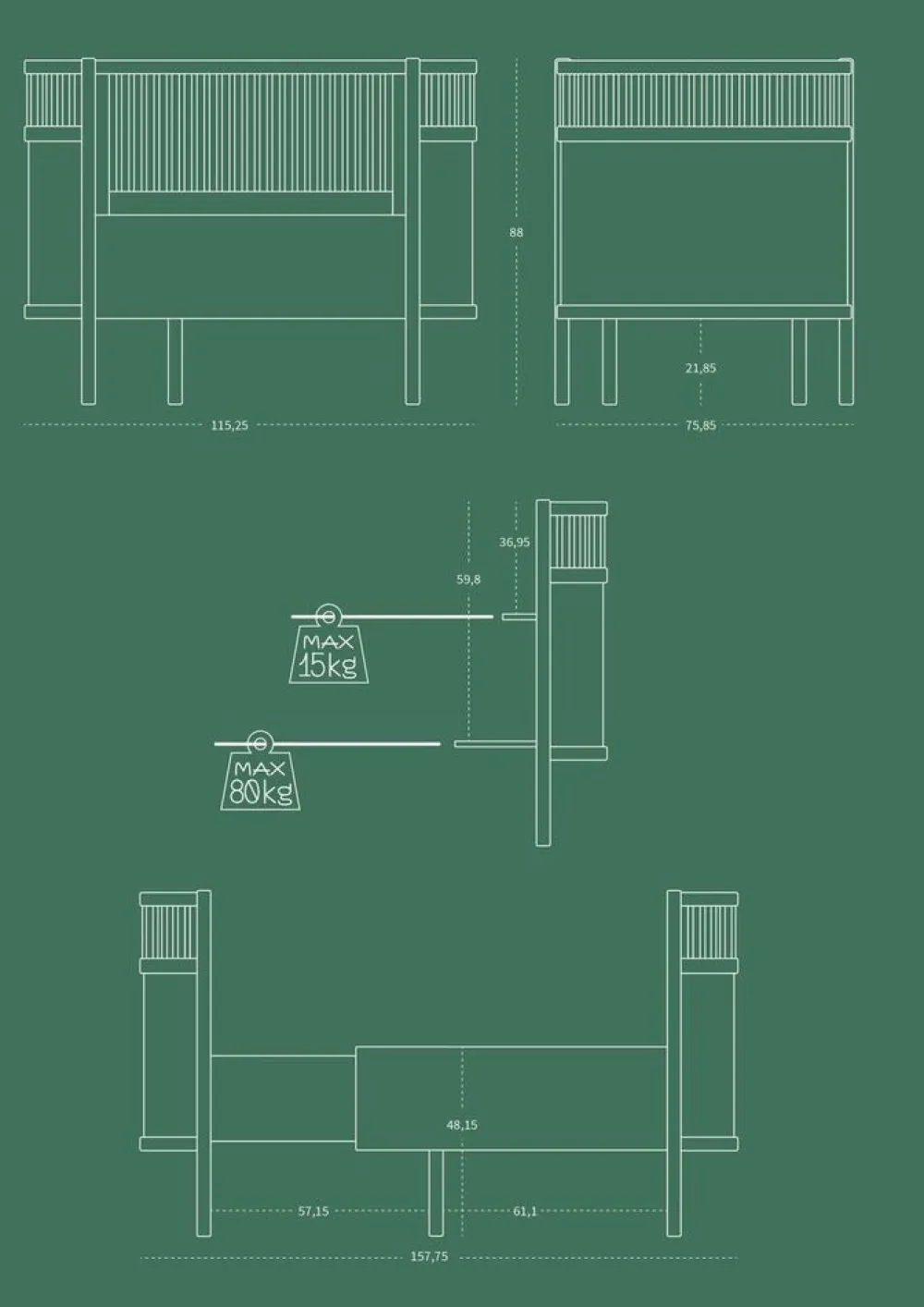 Sebra Baby & Jr. seng - jetty beige - FSC®-Børn Tremmesenge