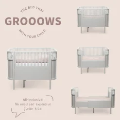 Sebra Baby & Jr. seng - stone grey - FSC®-Børn Tremmesenge