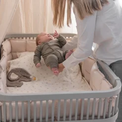 Sebra Baby & Jr. seng - stone grey - FSC®-Børn Tremmesenge