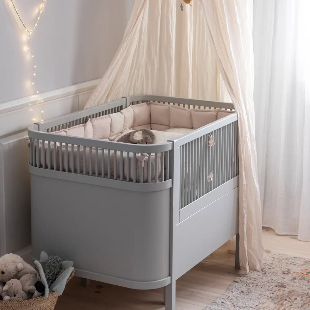 Sebra Baby & Jr. seng - stone grey - FSC®-Børn Tremmesenge