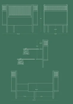 Sebra Baby & Jr. seng - stone grey - FSC®-Børn Tremmesenge