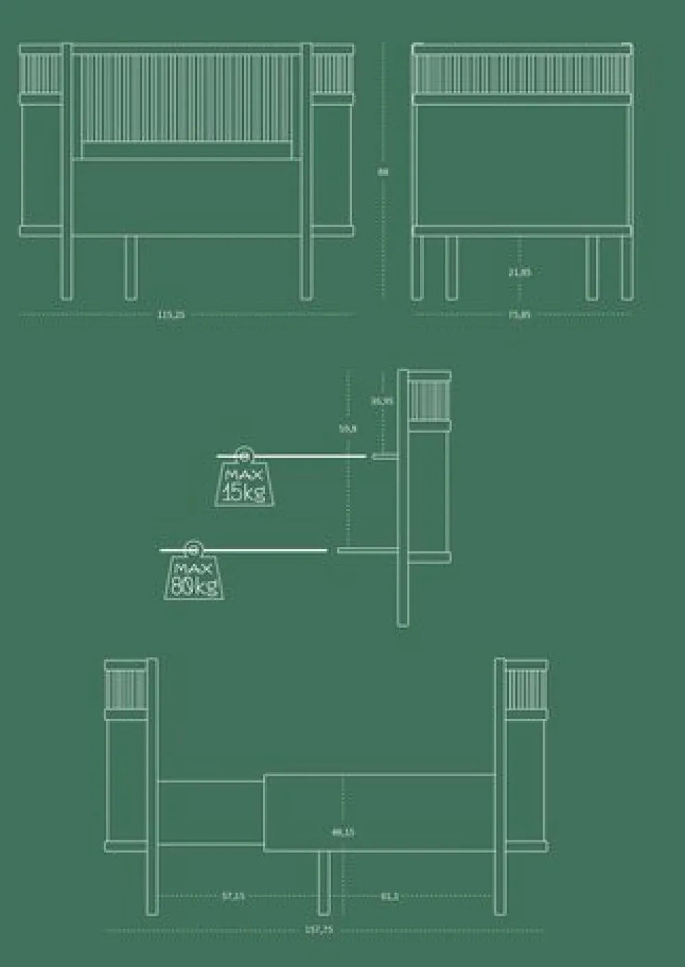 Sebra Baby & Jr. seng - stone grey - FSC®-Børn Tremmesenge