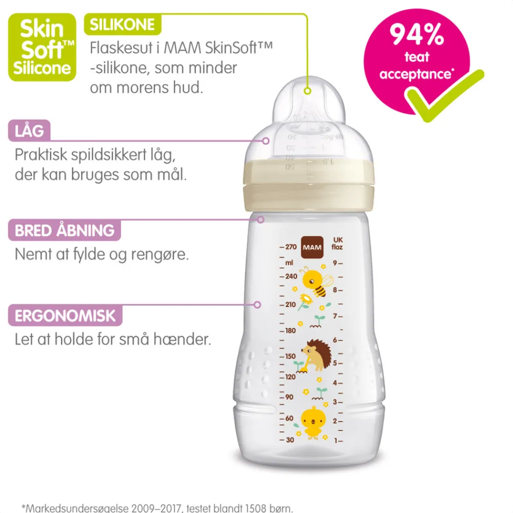 MAM Baby Bottle 270 Ml, 2-Pak- Sutteflasker