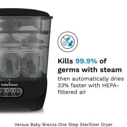 Baby Brezza Sterilizer Dryer Advanced Black- Tilberedning & Rengøring