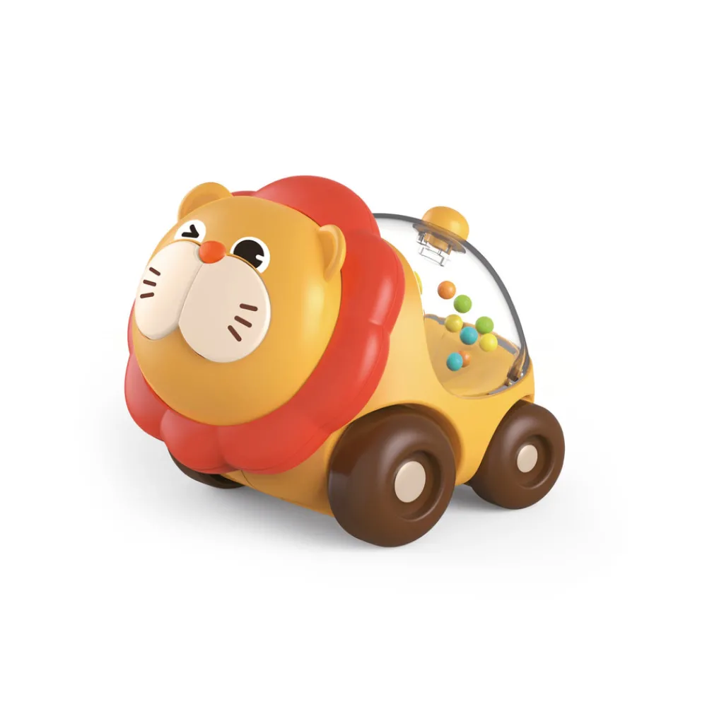 Scandinavian Baby Products Baby legetøjsbil - løve med konfetti- Legetøjsbiler