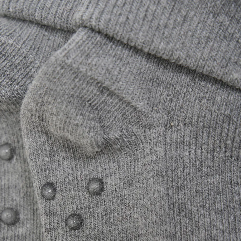 BeKids Baby rib sok m. ABS - Dark Gray melange- Skridsikre Strømper|Strømper