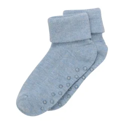BeKids Baby rib sok m. ABS - Grey Dawn Melange- Skridsikre Strømper|Strømper