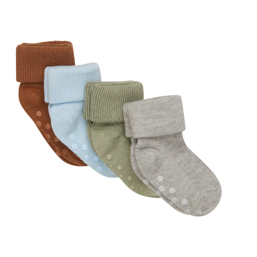 BeKids Baby rib strømpe m. ABS (4-pak) - 208- Strømper|Multipack