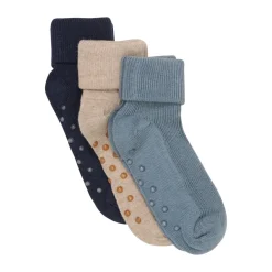 BeKids Baby rib Strømper w. ABS - Stormy Weather- Multipack|Skridsikre Strømper