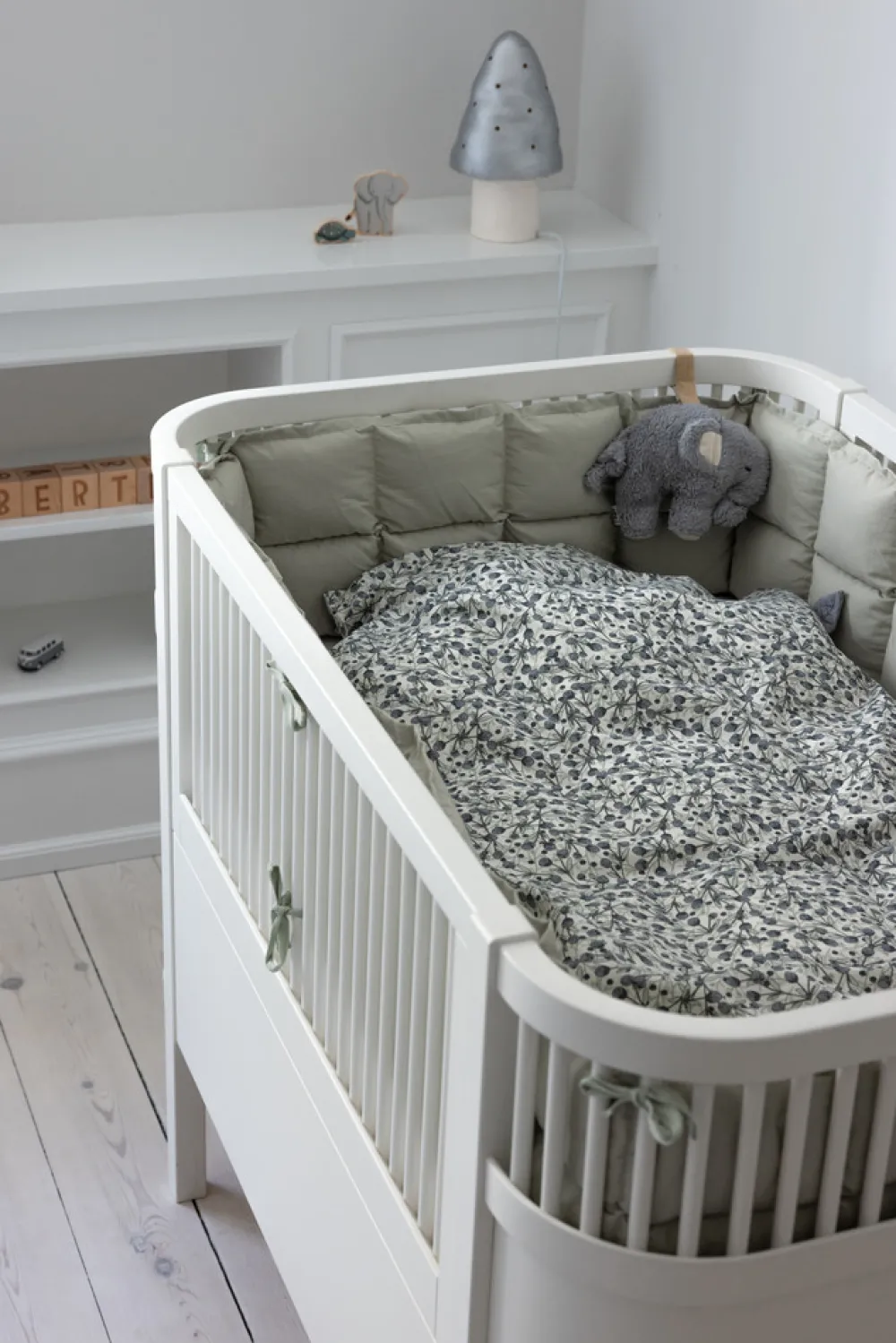 Sebra Baby sengetøj, blue olive, beige/blå 100x70-Børn Sengetøj