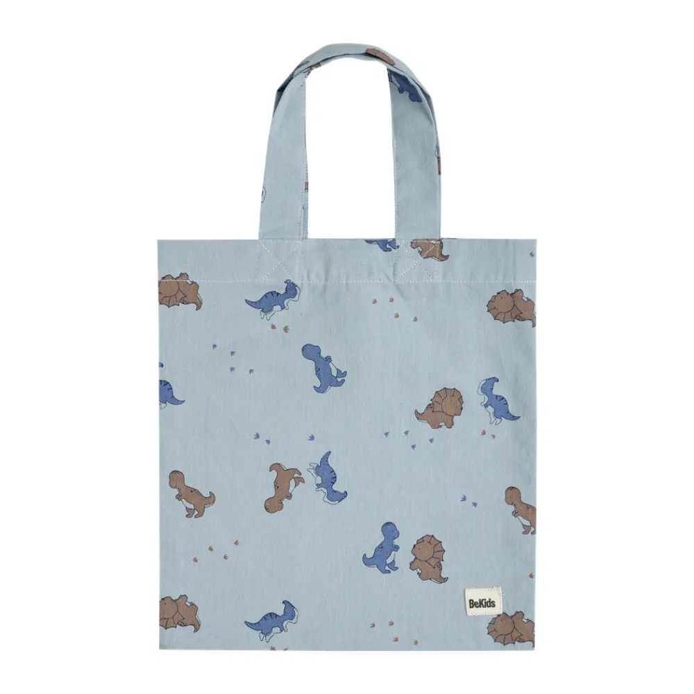 BeKids Baby Sengetøj 70x100, Dino Blue Fog-Børn Sengetøj