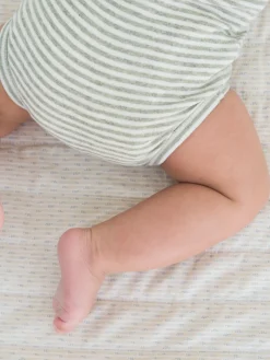 Serendipity Organics Baby Stribet Body - SAGE/ECRU- Bodystocking Langærmet