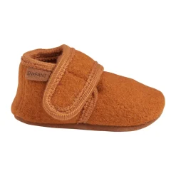 En Fant Baby wool slippers - Leather Brown- Uld Hjemmesko