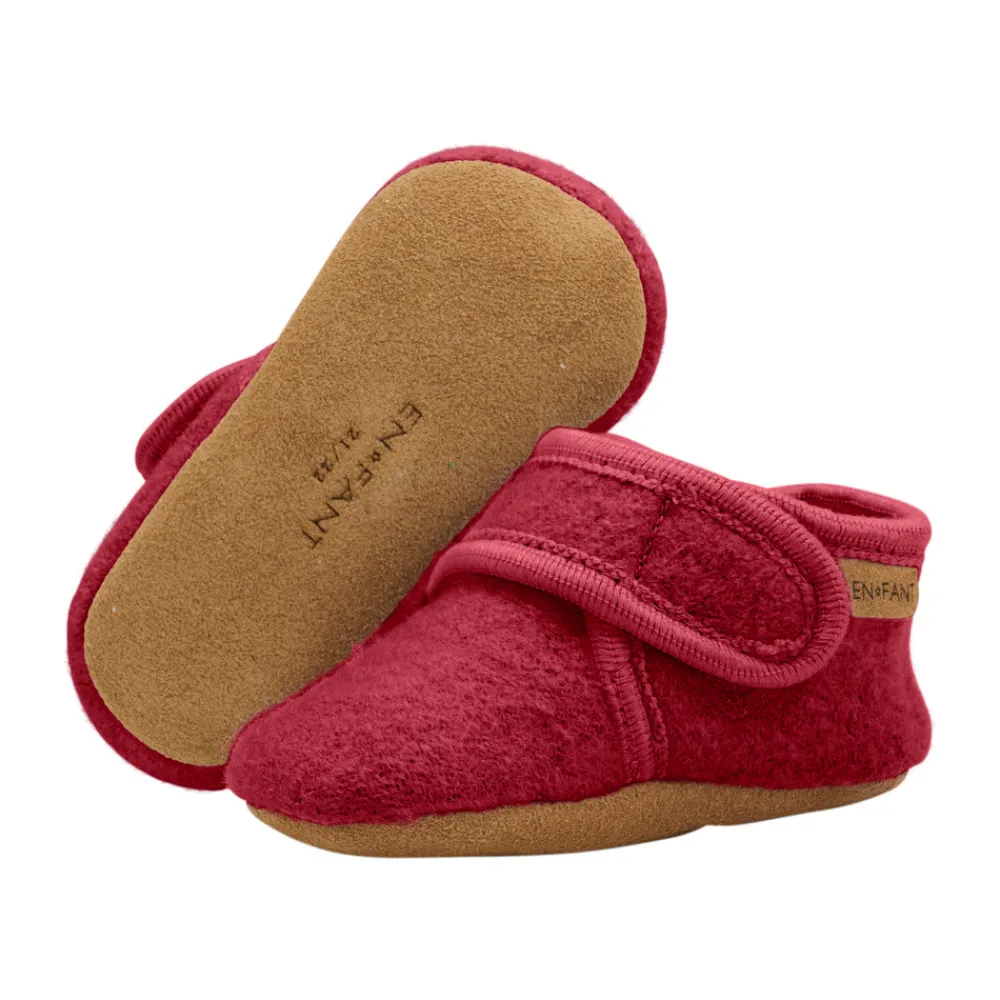 En Fant Baby wool slippers - Rio Red- Uld Hjemmesko