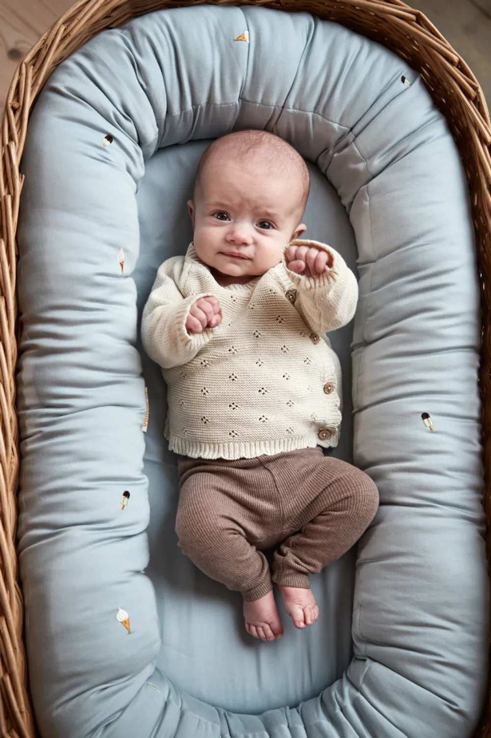 Filibabba Babynest - Pearl Blue-Børn Nest