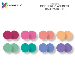 CONNETIX Ball Pack - kugler til kuglebane 16 dele - pastel- Magnetlegesæt