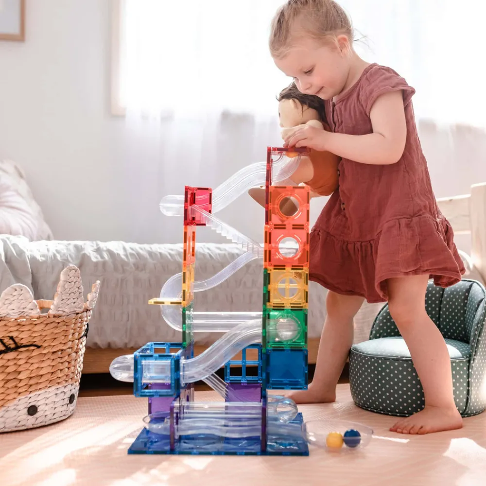 CONNETIX Ball Run - magnetsæt 92 dele - rainbow- Magnetlegesæt