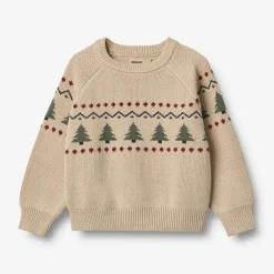 Wheat Balou Jacquard Pullover - Warm Sand- Juletøj|Cardigans, Veste & Trøjer