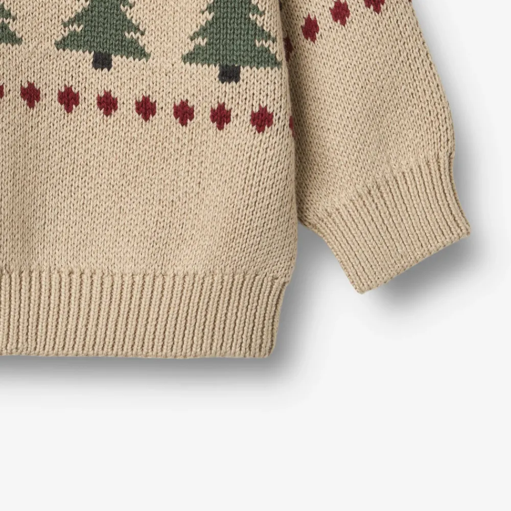 Wheat Balou Jacquard Pullover - Warm Sand- Juletøj|Cardigans, Veste & Trøjer