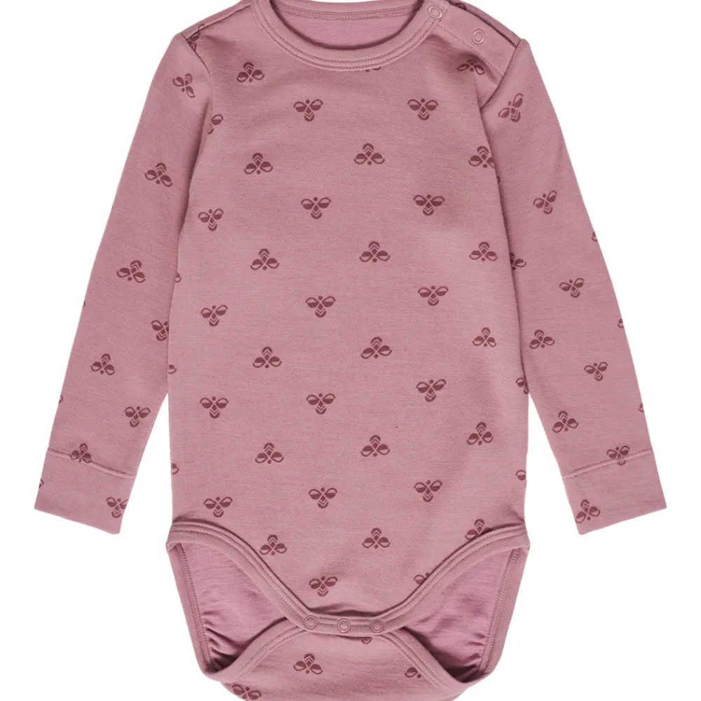 hummel Bambo body langærmet - NOSTALGIA ROSE- Uldbodyer|Bodystocking Langærmet