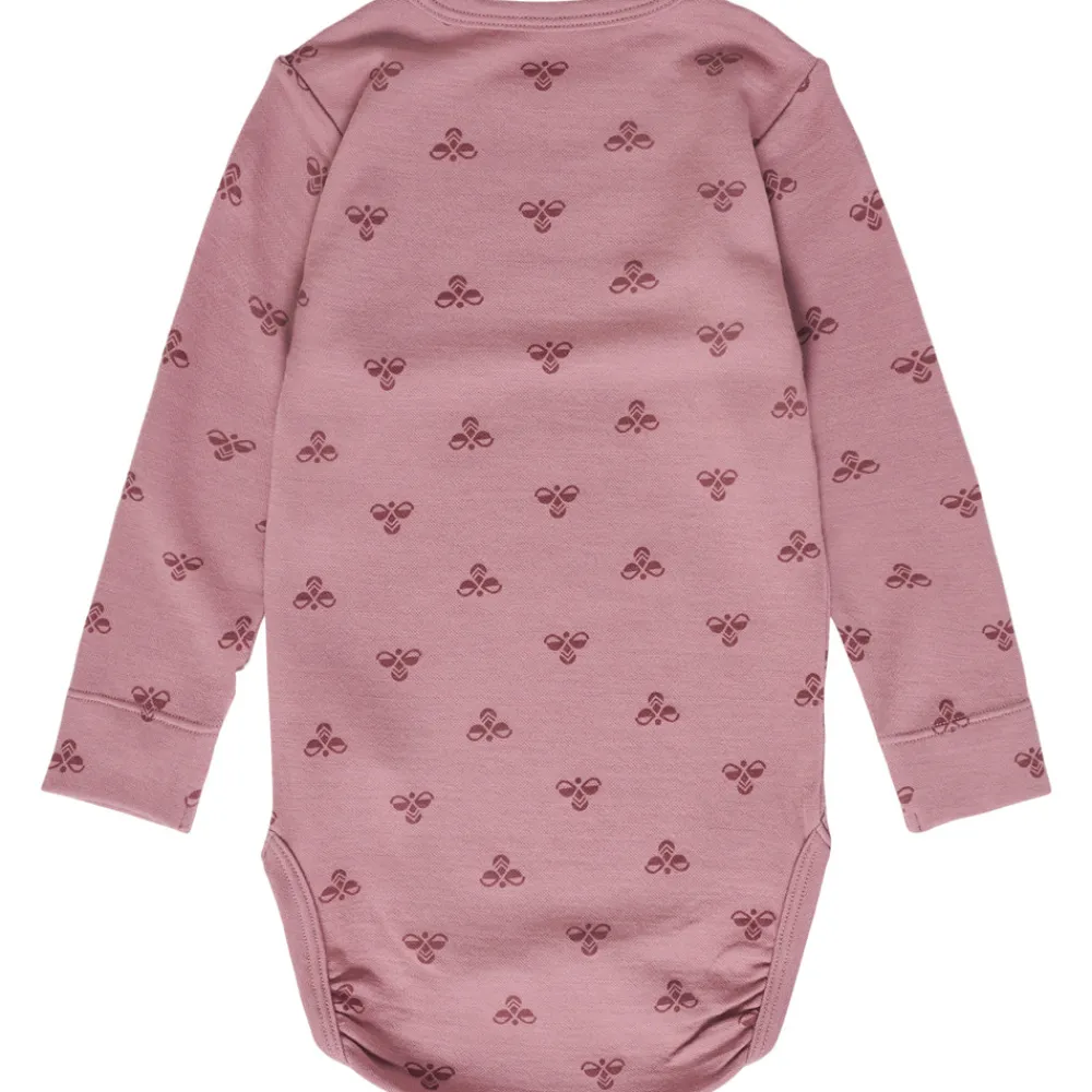 hummel Bambo body langærmet - NOSTALGIA ROSE- Uldbodyer|Bodystocking Langærmet