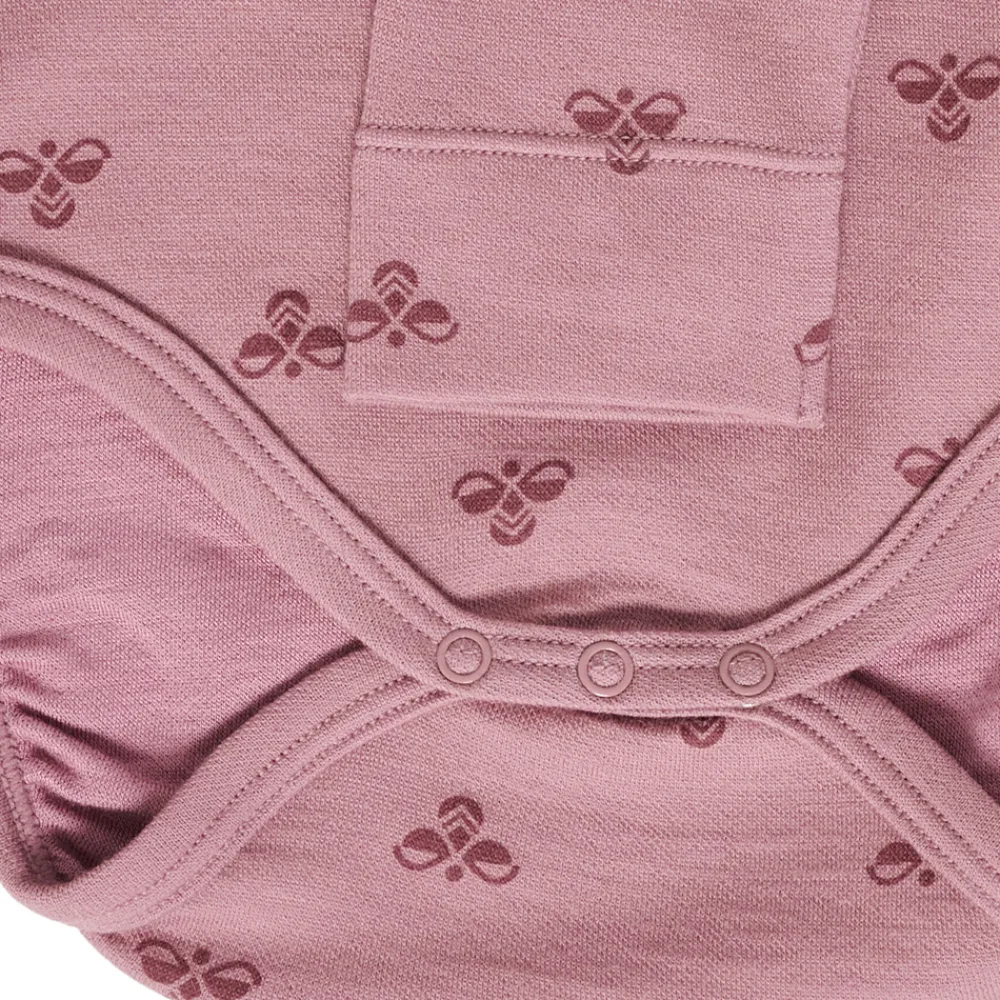 hummel Bambo body langærmet - NOSTALGIA ROSE- Uldbodyer|Bodystocking Langærmet