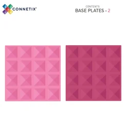 CONNETIX Base Plate-magnetplader 2 stk.-pastel pink & berry- Magnetlegesæt