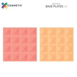 CONNETIX Base Plate-magnetplader 2 stk.patel lemon & peach- Magnetlegesæt