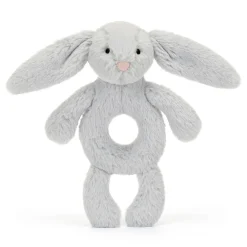 JellyCat Bashful kanin, silver ring rangle- Rangler I Plys