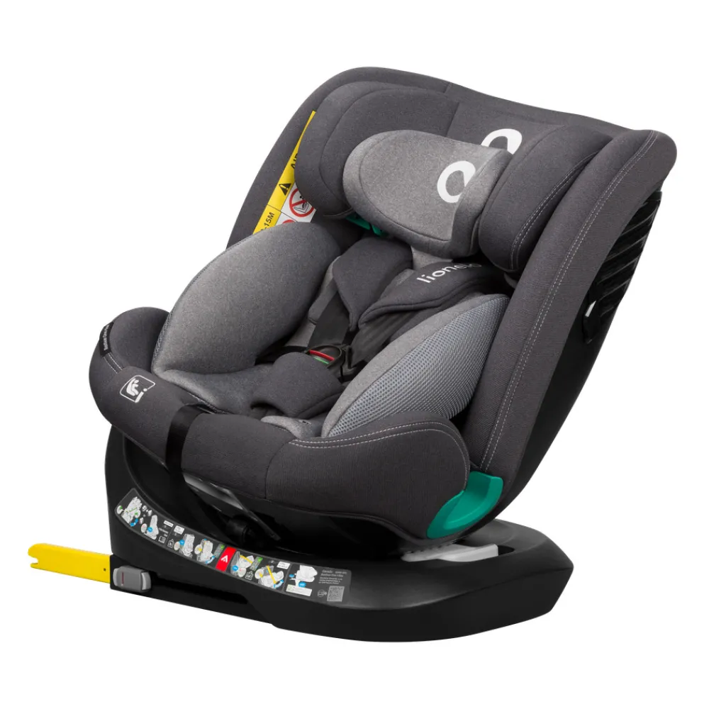 Lionelo Bastiaan one i-size - grey stone- Autostole 40-150 Cm (0-12 År)|Autostole Med Integreret Baser