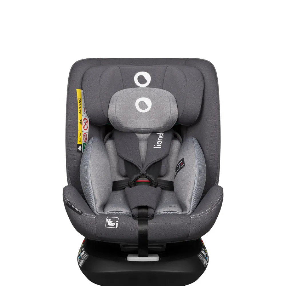 Lionelo Bastiaan one i-size - grey stone- Autostole 40-150 Cm (0-12 År)|Autostole Med Integreret Baser