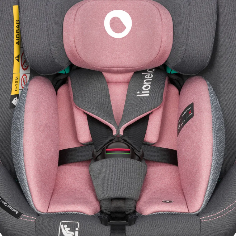 Lionelo Bastiaan one i-size - pink rose- Autostole Med Integreret Baser|Autostole 40-150 Cm (0-12 År)