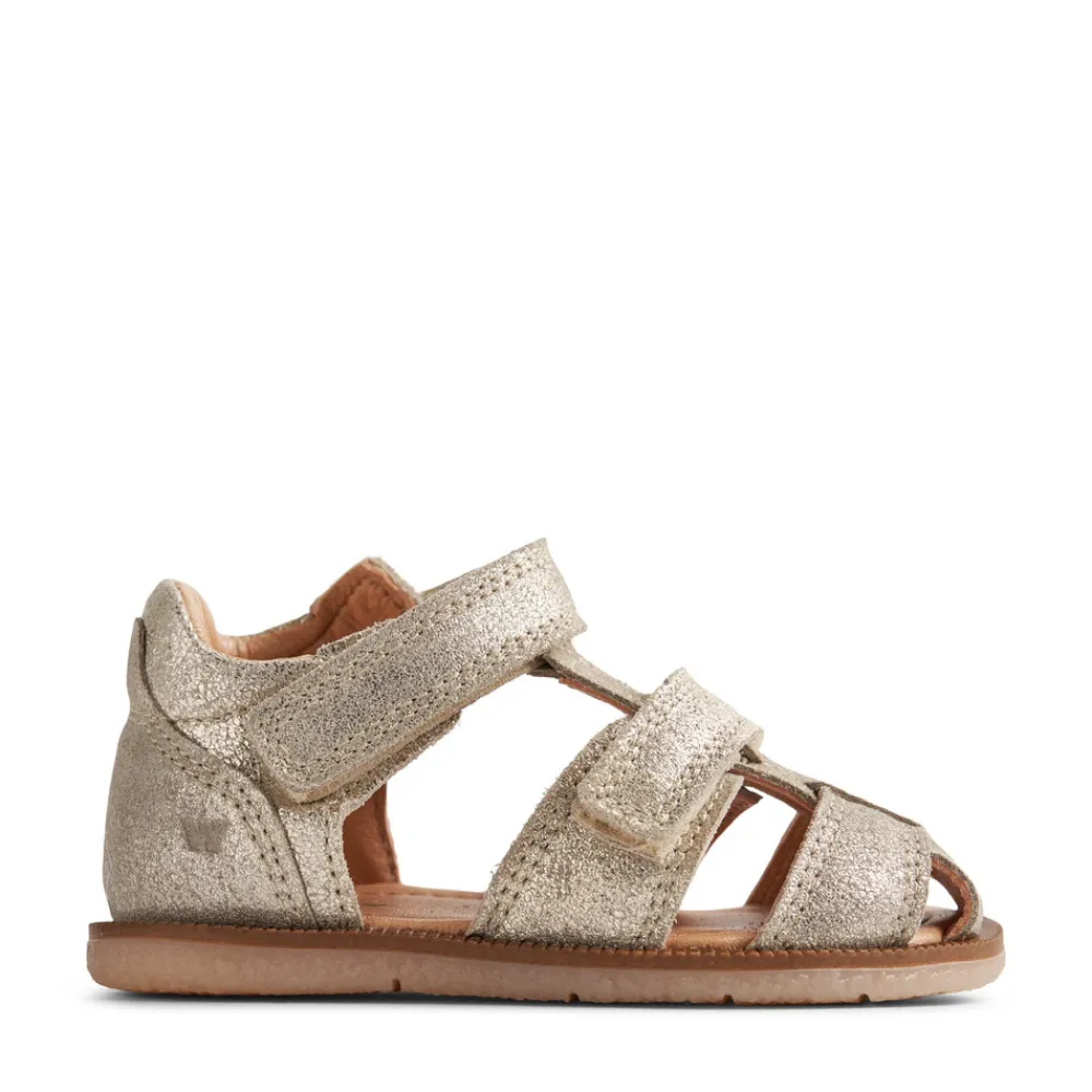 Wheat Baya lukket glimmer sandal - grey- Sandaler Med Blink|Sandaler Med Lukket Tå